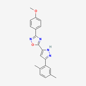 B6555970 5-[3-(2,5-dimethylphenyl)-1H-pyrazol-5-yl]-3-(4-methoxyphenyl)-1,2,4-oxadiazole CAS No. 1239498-66-8