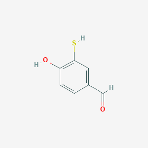 molecular formula C7H6O2S B065561 4-Hydroxy-3-sulfanylbenzaldehyde CAS No. 166590-53-0