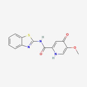 molecular formula C14H11N3O3S B6556193 N-(benzo[d]thiazol-2-yl)-5-methoxy-4-oxo-1,4-dihydropyridine-2-carboxamide CAS No. 1040660-26-1