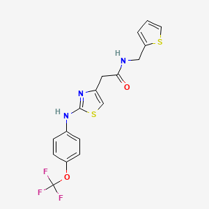 molecular formula C17H14F3N3O2S2 B6557907 N-[(thiophen-2-yl)methyl]-2-(2-{[4-(trifluoromethoxy)phenyl]amino}-1,3-thiazol-4-yl)acetamide CAS No. 1040650-68-7