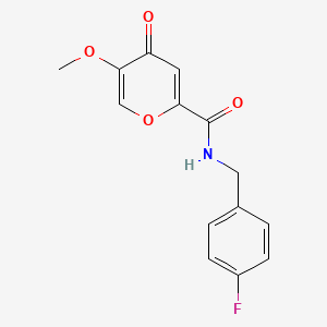 molecular formula C14H12FNO4 B6558643 N-(4-fluorobenzyl)-5-methoxy-4-oxo-4H-pyran-2-carboxamide CAS No. 1040638-72-9