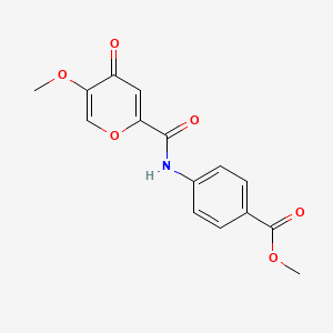 molecular formula C15H13NO6 B6558675 methyl 4-(5-methoxy-4-oxo-4H-pyran-2-carboxamido)benzoate CAS No. 1040639-71-1