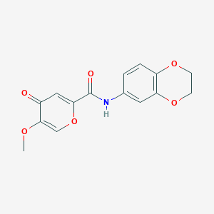 molecular formula C15H13NO6 B6558691 N-(2,3-dihydrobenzo[b][1,4]dioxin-6-yl)-5-methoxy-4-oxo-4H-pyran-2-carboxamide CAS No. 1040640-10-5