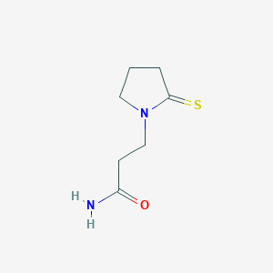 molecular formula C7H12N2OS B065587 3-(2-Thioxopyrrolidin-1-yl)propanamide CAS No. 175025-80-6