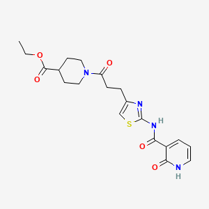molecular formula C20H24N4O5S B6558985 Ethyl 1-(3-(2-(2-oxo-1,2-dihydropyridine-3-carboxamido)thiazol-4-yl)propanoyl)piperidine-4-carboxylate CAS No. 1040666-78-1