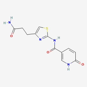 molecular formula C12H12N4O3S B6559160 N-(4-(3-amino-3-oxopropyl)thiazol-2-yl)-6-oxo-1,6-dihydropyridine-3-carboxamide CAS No. 1040643-00-2