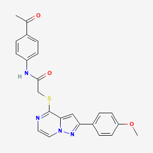 molecular formula C23H20N4O3S B6559391 N-(4-acetylphenyl)-2-{[2-(4-methoxyphenyl)pyrazolo[1,5-a]pyrazin-4-yl]sulfanyl}acetamide CAS No. 1021229-53-7
