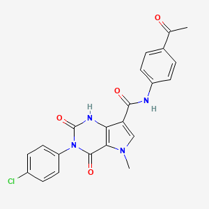 molecular formula C22H17ClN4O4 B6559446 N-(4-acetylphenyl)-3-(4-chlorophenyl)-5-methyl-2,4-dioxo-1H,2H,3H,4H,5H-pyrrolo[3,2-d]pyrimidine-7-carboxamide CAS No. 921805-82-5