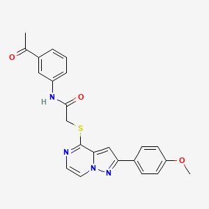 molecular formula C23H20N4O3S B6559455 N-(3-acetylphenyl)-2-{[2-(4-methoxyphenyl)pyrazolo[1,5-a]pyrazin-4-yl]sulfanyl}acetamide CAS No. 1021255-97-9