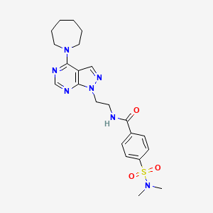 molecular formula C22H29N7O3S B6559539 N-{2-[4-(azepan-1-yl)-1H-pyrazolo[3,4-d]pyrimidin-1-yl]ethyl}-4-(dimethylsulfamoyl)benzamide CAS No. 1021206-27-8