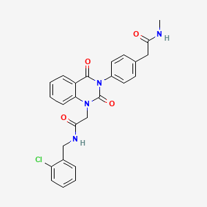 molecular formula C26H23ClN4O4 B6559720 N-[(2-chlorophenyl)methyl]-2-(3-{4-[(methylcarbamoyl)methyl]phenyl}-2,4-dioxo-1,2,3,4-tetrahydroquinazolin-1-yl)acetamide CAS No. 1021223-58-4