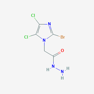 molecular formula C5H5BrCl2N4O B065598 2-(2-bromo-4,5-dichloro-1H-imidazol-1-yl)ethanohydrazide CAS No. 175202-83-2