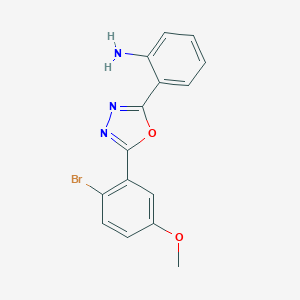 molecular formula C15H12BrN3O2 B065599 2-[5-(2-Bromo-5-methoxyphenyl)-1,3,4-oxadiazol-2-yl]aniline CAS No. 175135-31-6