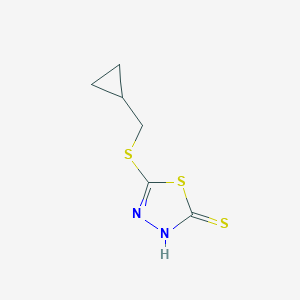 molecular formula C6H8N2S3 B065600 5-[(Cyclopropylmethyl)thio]-1,3,4-thiadiazole-2-thiol CAS No. 175277-92-6