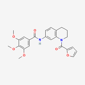 molecular formula C24H24N2O6 B6560013 N-[1-(furan-2-carbonyl)-1,2,3,4-tetrahydroquinolin-7-yl]-3,4,5-trimethoxybenzamide CAS No. 946319-50-2