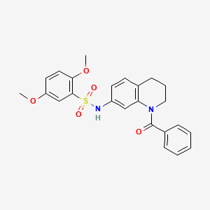 molecular formula C24H24N2O5S B6560230 N-(1-benzoyl-1,2,3,4-tetrahydroquinolin-7-yl)-2,5-dimethoxybenzene-1-sulfonamide CAS No. 946370-17-8