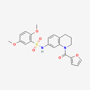 molecular formula C22H22N2O6S B6560243 N-[1-(furan-2-carbonyl)-1,2,3,4-tetrahydroquinolin-7-yl]-2,5-dimethoxybenzene-1-sulfonamide CAS No. 946220-28-6