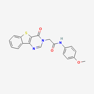 molecular formula C19H15N3O3S B6560484 N-(4-methoxyphenyl)-2-(4-oxo[1]benzothieno[3,2-d]pyrimidin-3(4H)-yl)acetamide CAS No. 1021207-32-8