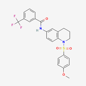 molecular formula C24H21F3N2O4S B6560653 N-[1-(4-methoxybenzenesulfonyl)-1,2,3,4-tetrahydroquinolin-6-yl]-3-(trifluoromethyl)benzamide CAS No. 946260-41-9