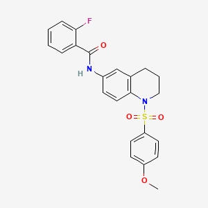 2-fluoro-N-[1-(4-methoxybenzenesulfonyl)-1,2,3,4-tetrahydroquinolin-6-yl]benzamide