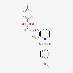 4-fluoro-N-[1-(4-methoxybenzenesulfonyl)-1,2,3,4-tetrahydroquinolin-6-yl]benzene-1-sulfonamide