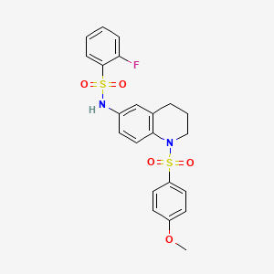 2-fluoro-N-[1-(4-methoxybenzenesulfonyl)-1,2,3,4-tetrahydroquinolin-6-yl]benzene-1-sulfonamide
