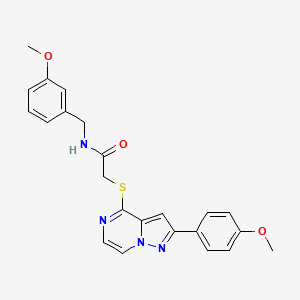 molecular formula C23H22N4O3S B6560822 N-[(3-methoxyphenyl)methyl]-2-{[2-(4-methoxyphenyl)pyrazolo[1,5-a]pyrazin-4-yl]sulfanyl}acetamide CAS No. 1021229-38-8