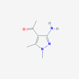 molecular formula C7H11N3O B065609 1-(3-Amino-1,5-dimethyl-1H-pyrazol-4-yl)ethanone CAS No. 179810-61-8