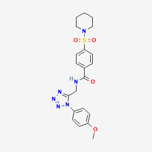 molecular formula C21H24N6O4S B6560961 N-{[1-(4-methoxyphenyl)-1H-1,2,3,4-tetrazol-5-yl]methyl}-4-(piperidine-1-sulfonyl)benzamide CAS No. 946359-90-6