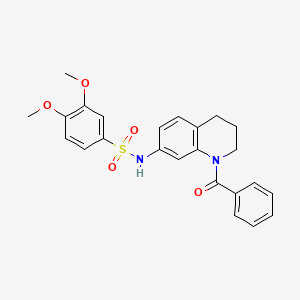 molecular formula C24H24N2O5S B6561235 N-(1-benzoyl-1,2,3,4-tetrahydroquinolin-7-yl)-3,4-dimethoxybenzene-1-sulfonamide CAS No. 946322-51-6
