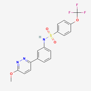 molecular formula C18H14F3N3O4S B6561323 N-[3-(6-methoxypyridazin-3-yl)phenyl]-4-(trifluoromethoxy)benzene-1-sulfonamide CAS No. 895803-02-8