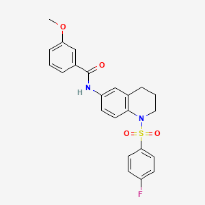 molecular formula C23H21FN2O4S B6561329 N-[1-(4-fluorobenzenesulfonyl)-1,2,3,4-tetrahydroquinolin-6-yl]-3-methoxybenzamide CAS No. 946260-00-0