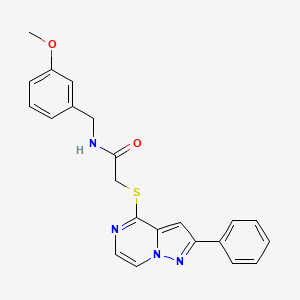 molecular formula C22H20N4O2S B6561368 N-[(3-methoxyphenyl)methyl]-2-({2-phenylpyrazolo[1,5-a]pyrazin-4-yl}sulfanyl)acetamide CAS No. 1021216-68-1