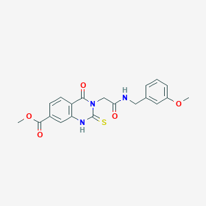 molecular formula C20H19N3O5S B6561381 methyl 3-({[(3-methoxyphenyl)methyl]carbamoyl}methyl)-4-oxo-2-sulfanylidene-1,2,3,4-tetrahydroquinazoline-7-carboxylate CAS No. 1021250-77-0