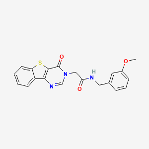 molecular formula C20H17N3O3S B6561386 N-(3-methoxybenzyl)-2-(4-oxo[1]benzothieno[3,2-d]pyrimidin-3(4H)-yl)acetamide CAS No. 1021256-94-9