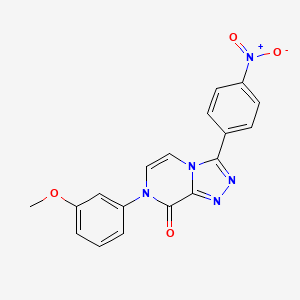molecular formula C18H13N5O4 B6561470 7-(3-methoxyphenyl)-3-(4-nitrophenyl)-7H,8H-[1,2,4]triazolo[4,3-a]pyrazin-8-one CAS No. 1021253-47-3