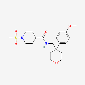 molecular formula C20H30N2O5S B6561676 1-methanesulfonyl-N-{[4-(4-methoxyphenyl)oxan-4-yl]methyl}piperidine-4-carboxamide CAS No. 1091125-69-7