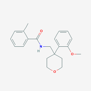 molecular formula C21H25NO3 B6561682 N-{[4-(2-methoxyphenyl)oxan-4-yl]methyl}-2-methylbenzamide CAS No. 1091075-03-4