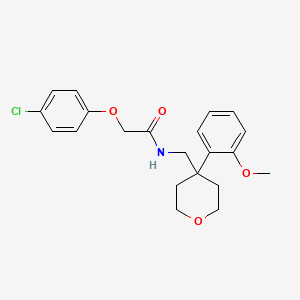 molecular formula C21H24ClNO4 B6561684 2-(4-chlorophenoxy)-N-{[4-(2-methoxyphenyl)oxan-4-yl]methyl}acetamide CAS No. 1091020-15-3