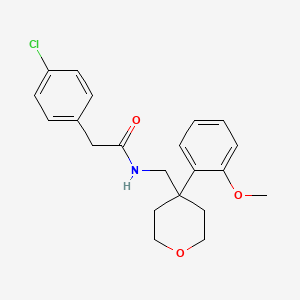 molecular formula C21H24ClNO3 B6561701 2-(4-chlorophenyl)-N-{[4-(2-methoxyphenyl)oxan-4-yl]methyl}acetamide CAS No. 1091155-62-2