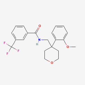 molecular formula C21H22F3NO3 B6561708 N-{[4-(2-methoxyphenyl)oxan-4-yl]methyl}-3-(trifluoromethyl)benzamide CAS No. 1091075-08-9