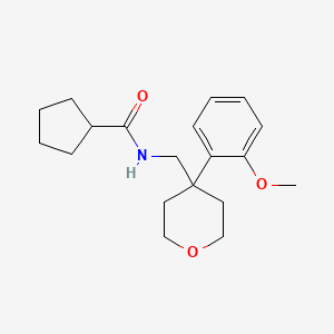 molecular formula C19H27NO3 B6561724 N-{[4-(2-methoxyphenyl)oxan-4-yl]methyl}cyclopentanecarboxamide CAS No. 1091155-94-0