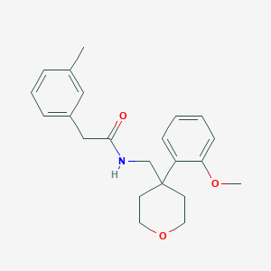 molecular formula C22H27NO3 B6561771 N-{[4-(2-methoxyphenyl)oxan-4-yl]methyl}-2-(3-methylphenyl)acetamide CAS No. 1091021-35-0