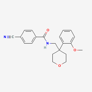 molecular formula C21H22N2O3 B6561778 4-cyano-N-{[4-(2-methoxyphenyl)oxan-4-yl]methyl}benzamide CAS No. 1091129-13-3