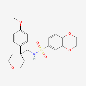 molecular formula C21H25NO6S B6561988 N-{[4-(4-methoxyphenyl)oxan-4-yl]methyl}-2,3-dihydro-1,4-benzodioxine-6-sulfonamide CAS No. 1091175-08-4