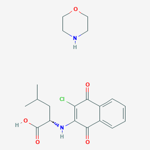 molecular formula C20H25ClN2O5 B065620 L-Leucine, N-(3-chloro-1,4-dihydro-1,4-dioxo-2-naphthalenyl)-, compd. with morpholine (1:1) CAS No. 180179-68-4