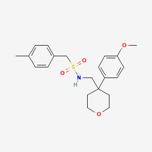 molecular formula C21H27NO4S B6562002 N-{[4-(4-methoxyphenyl)oxan-4-yl]methyl}-1-(4-methylphenyl)methanesulfonamide CAS No. 1091007-96-3