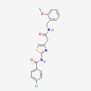 molecular formula C20H18ClN3O3S B6562060 4-chloro-N-[4-({[(2-methoxyphenyl)methyl]carbamoyl}methyl)-1,3-thiazol-2-yl]benzamide CAS No. 921790-65-0