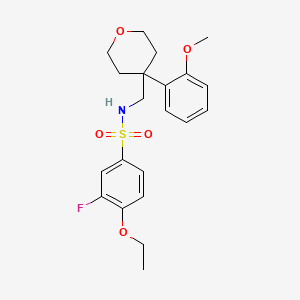 molecular formula C21H26FNO5S B6562071 4-ethoxy-3-fluoro-N-{[4-(2-methoxyphenyl)oxan-4-yl]methyl}benzene-1-sulfonamide CAS No. 1091180-50-5