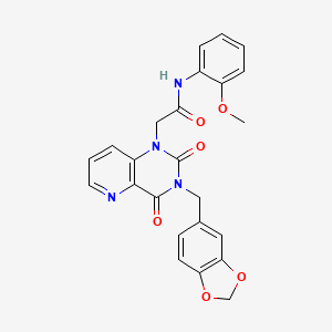 molecular formula C24H20N4O6 B6562099 2-{3-[(2H-1,3-benzodioxol-5-yl)methyl]-2,4-dioxo-1H,2H,3H,4H-pyrido[3,2-d]pyrimidin-1-yl}-N-(2-methoxyphenyl)acetamide CAS No. 923194-29-0